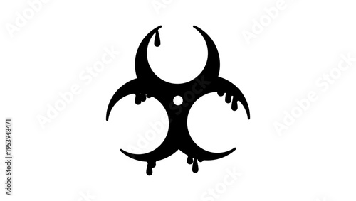 symbol of a dangerous virus, black isolated silhouette
