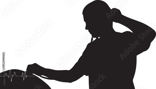 Medical professional analyzing patient's heart rate with an electrocardiogram device