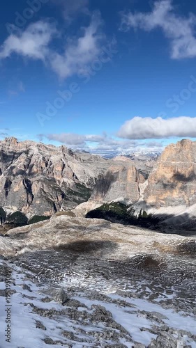 Alpine Panorama Near Rifugio Luigi Gorza – Dolomite Cliffs in 4K Vertical