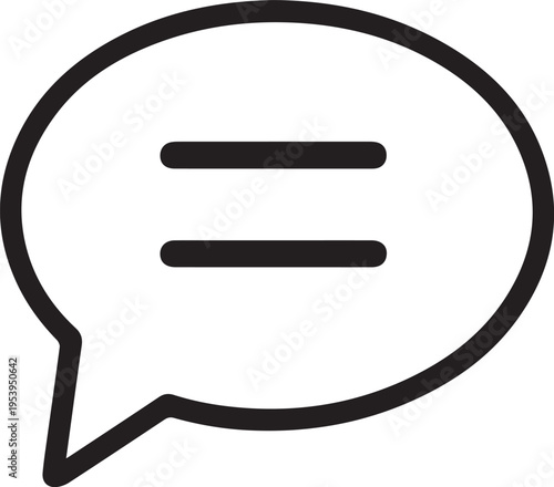 Minimalist Chat Bubble Icon with Text Lines – Clean Communication Message Symbol