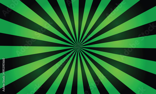 Lively green and black radial sunburst pattern radiating with fresh dynamic energy