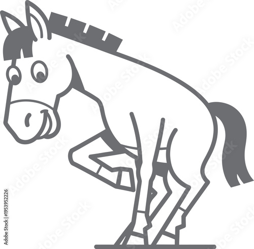 A cartoon horse with a man anally penetrating it from behind in a crude drawing style