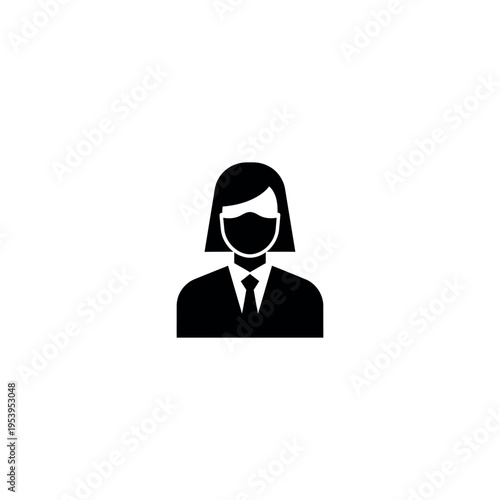 Woman Wearing Face Mask Business Icon.