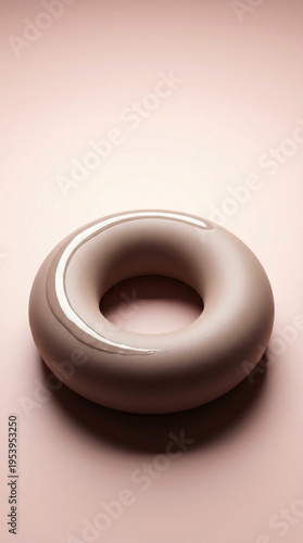 Fluid makeup liquid foundation drop on ring shape sponge