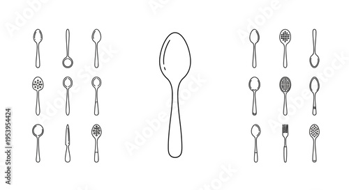 Spoons in various shapes and designs.