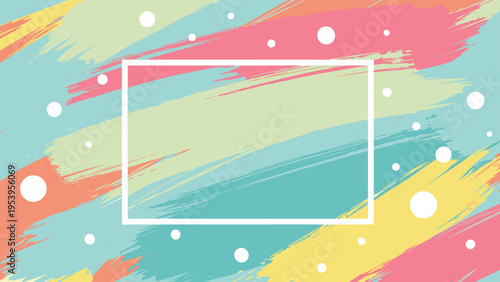 Abstract artistic background featuring colorful painterly brush strokes in pastel tones with a central white rectangular frame.