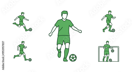 Man Playing Football with Soccer Ball.