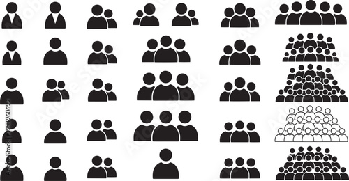 People Groups Icons Graphic Design Element