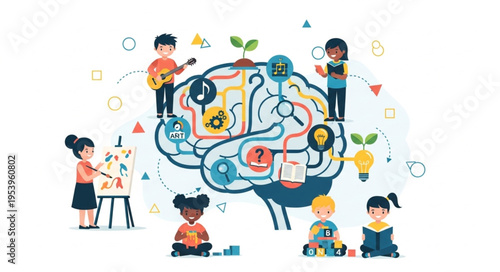 Brain Development and Learning - Children Engaging in Various Activities.