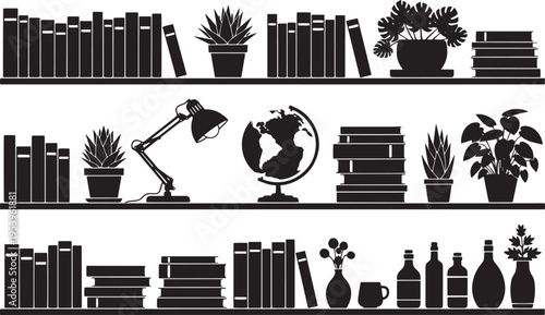 Study Environment, Peaceful Organization, Decorative Elements, Nature, and Reading