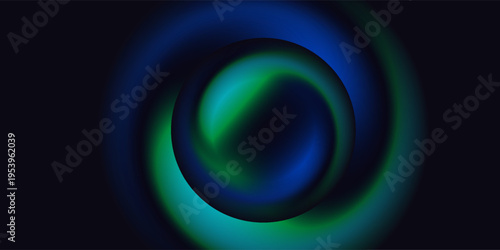 Abstract spheres set with color gradient isolated on black background. Vector realistic illustration of neon blue, purple, yellow holographic bubbles, fluid ball, aura effect, geometric design element