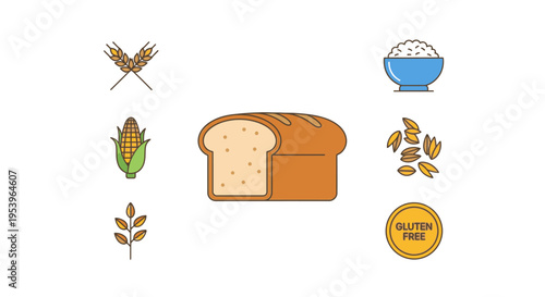 Sliced Loaf of Bread Illustration.