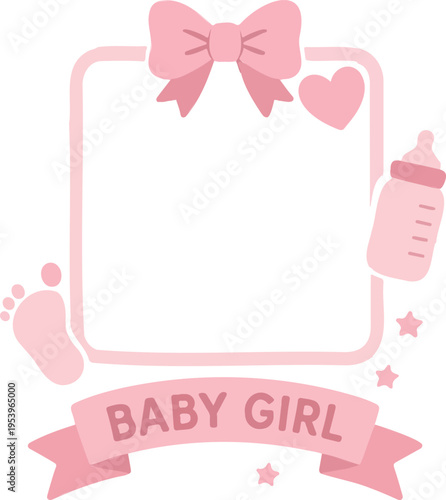 Pink Photocall For Newborn Baby Girl vector transprent