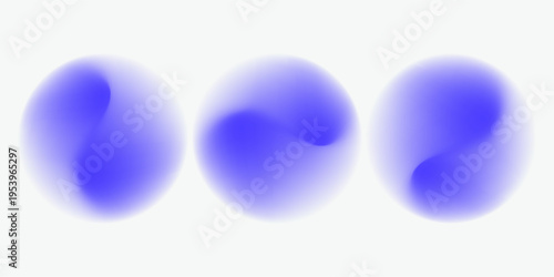 Set color circle gradient noise gradation. Abstract colorful watercolor blur mesh on isolated transparent background.