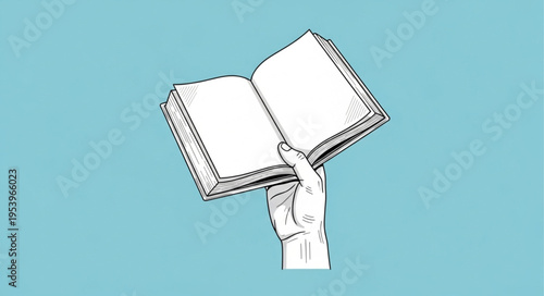 Hand Holding Open Book - A Symbol of Knowledge, Learning, and Exploration.