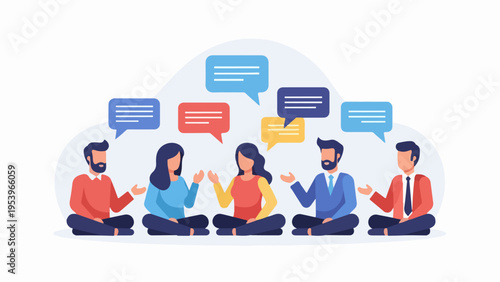 Diverse group of professionals having a lively discussion, sharing ideas, and collaborating in a productive team meeting. Effective communication and dialogue concept