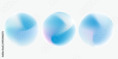 Set color circle gradient noise gradation. Abstract colorful watercolor blur mesh on isolated transparent background.
