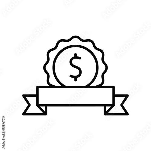 Dollar Coin Ribbon Award Commercial Seal