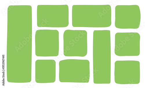 Sticker organic blob shapes and abstract frames create playful borders for text. Irregular blobs and rounded rectangles form unique vector backgrounds with hand-drawn appeal. Vector