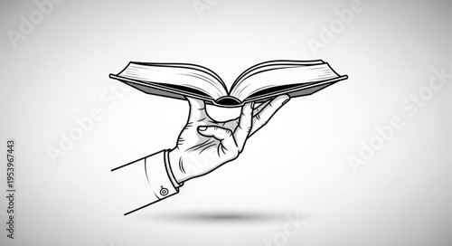 Hand Holding Open Book - A Symbol of Knowledge, Learning, and Storytelling.