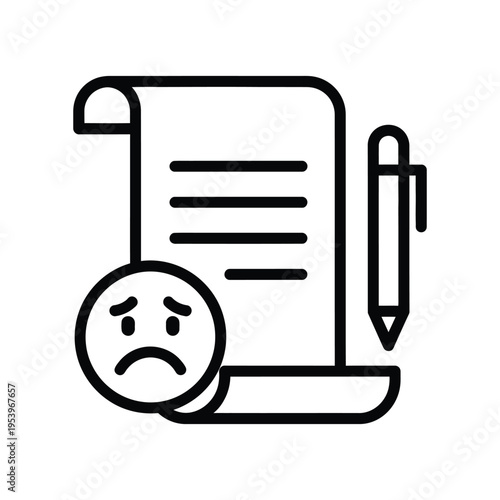 Document Sad Face Pen Contract Failure