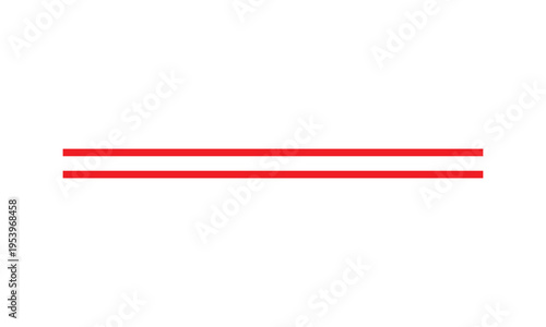abstract simple red double line design art.