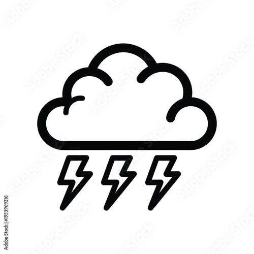 Thunderstorm Icon Weather Forecast Commercial