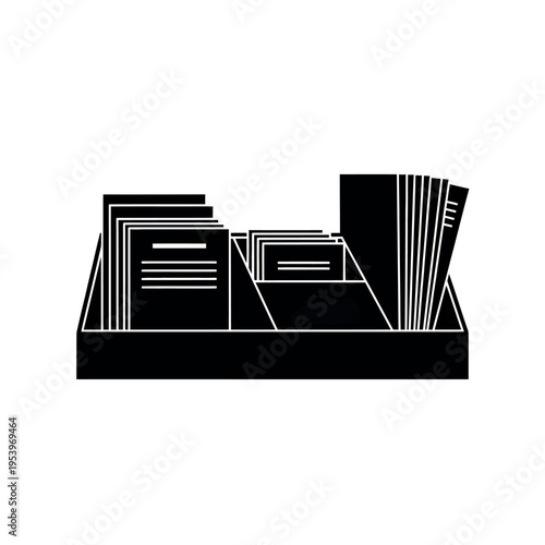 Office Desk Organizer with Documents and Files.