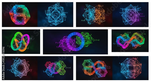 Abstract Glowing Light Structures - A Symphony of Color and Form.