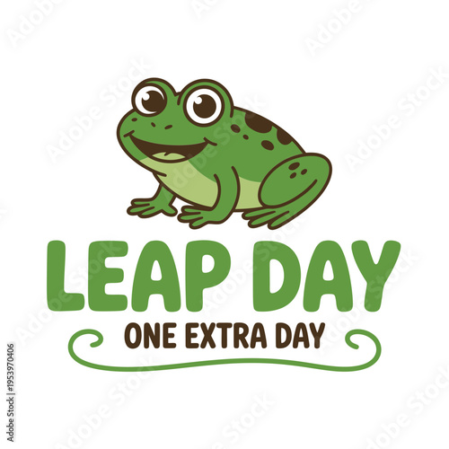 Cartoon frog illustration with text celebrating leap day and extra days