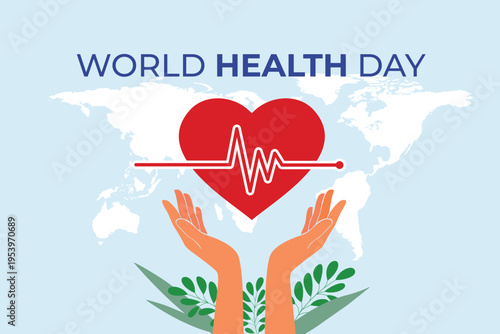  world health day illustration vector. World Health Day Concept Vector Illustration. 7th April world globe World health day concept vector