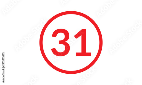 Free Download abstract bullet point number 31 on red outline circle design. - GFXLoad