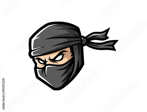Ninja warrior masked silhouette design illustration vector