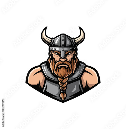 Viking warrior illustration on black background