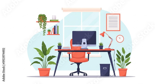 modern office interior with furniture