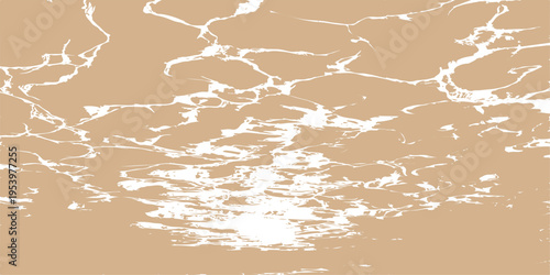 Warm beige water surface with white sunlight reflections and caustics, abstract liquid ripple texture background