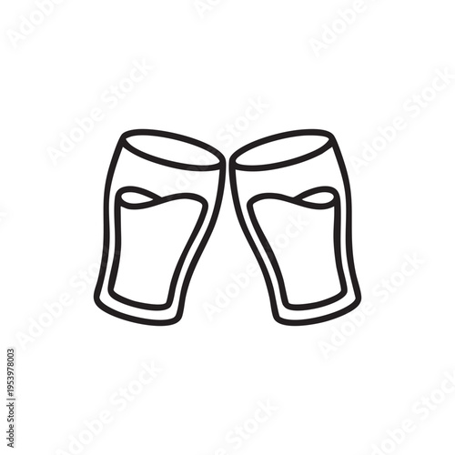 Pub drink cheers vector illustration with clinking glasses for bar, party and celebration concept