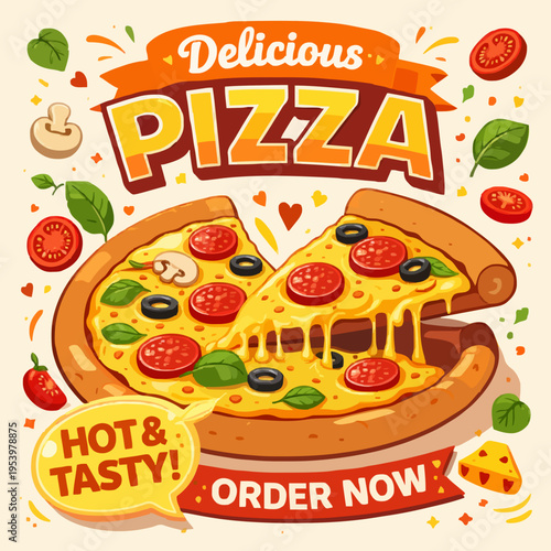 Fresh Pizza With Toppings