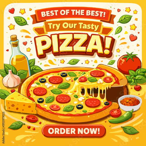 Delicious Pizza Food Poster