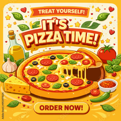 Pizza Meal And Food Time