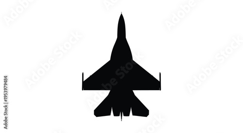 A striking black silhouette of a fighter jet in flight