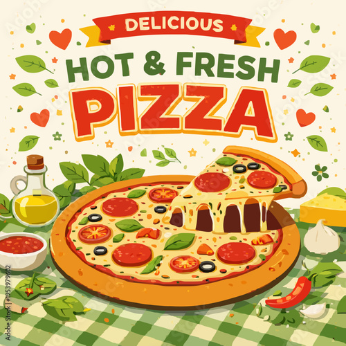 Fresh Pizza with Toppings