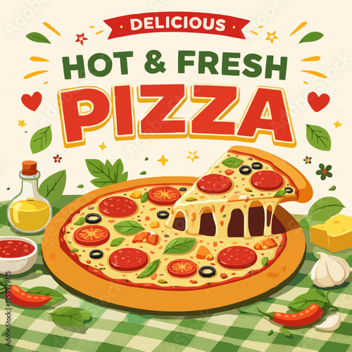 Fresh Pizza with Toppings