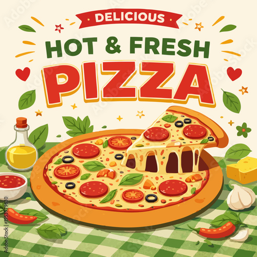 Fresh Pizza With Toppings