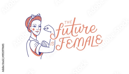 A female empowerment illustration of a woman with a strong message