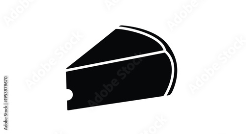 A simple black wedge of cheese depicted in a stark silhouette