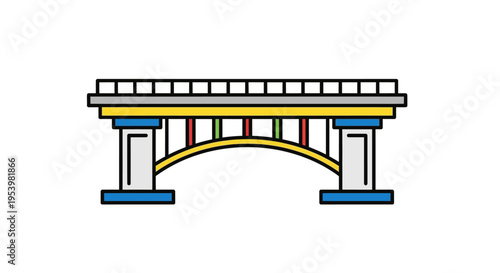 Colorful illustration of a bridge.
