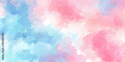 Gentle watercolor washes blend soft hues, creating a serene and dreamy backdrop reminiscent of a painterly sky.