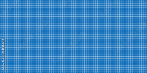 Blue print grid worksheet template. Checkered blank page layout for notebook, cutting mat, office work, drafting, plotting, memos, engineering schemes or architecting measuring. Vector illustration