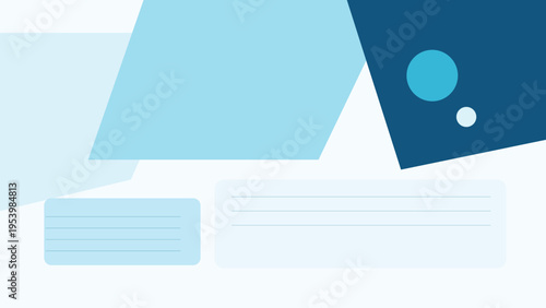 Abstract financial technology UI background with layered cards, subtle grid rhythm, circles and diagonal geometry for startup landing page design